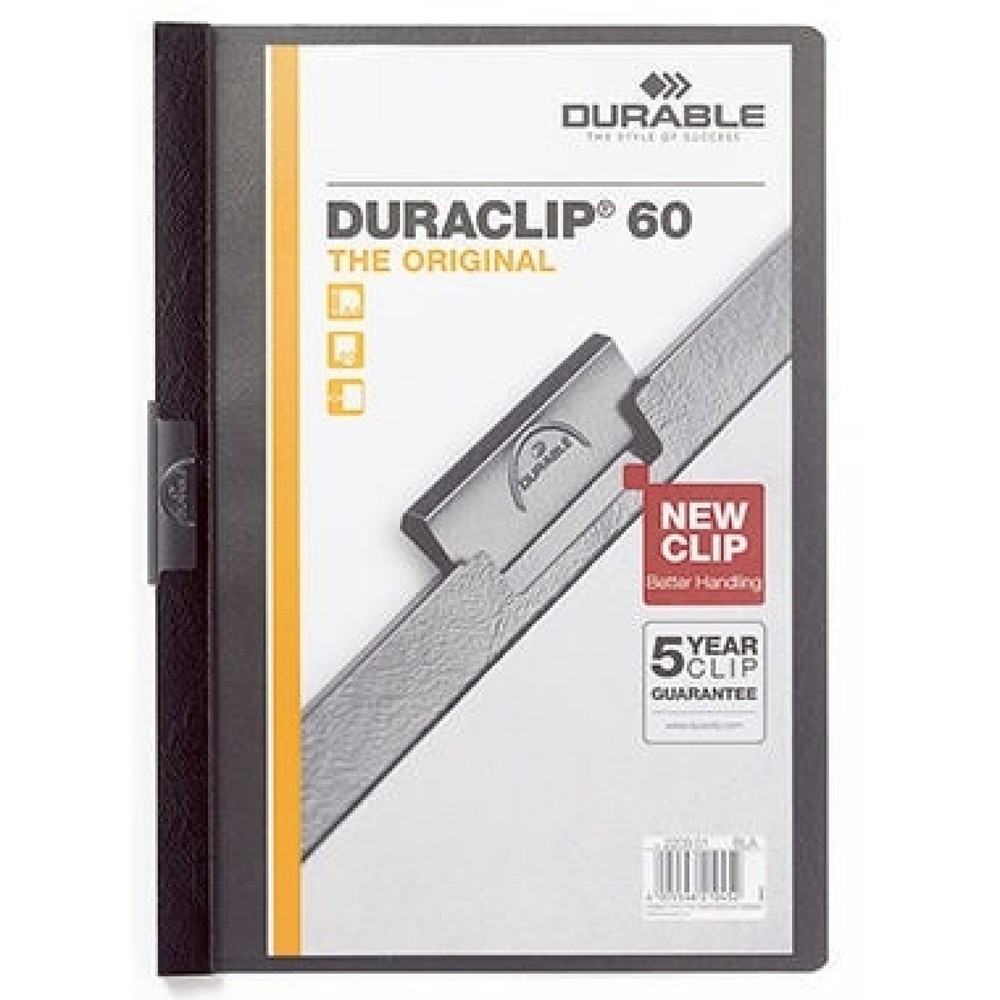DURABLE Klemmmappe DURACLIP 60 220901 DIN A4 Hartfolie schwarz Produktabbildung: DURABLE Klemmmappe DURACLIP 60 220901 DIN A4 Hartfolie schwarz
