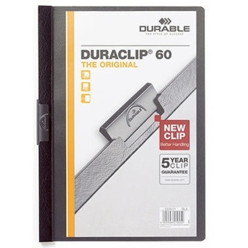 DURABLE Klemmmappe DURACLIP 60 220901 DIN A4 Hartfolie schwarz Produktabbildung: DURABLE Klemmmappe DURACLIP 60 220901 DIN A4 Hartfolie schwarz