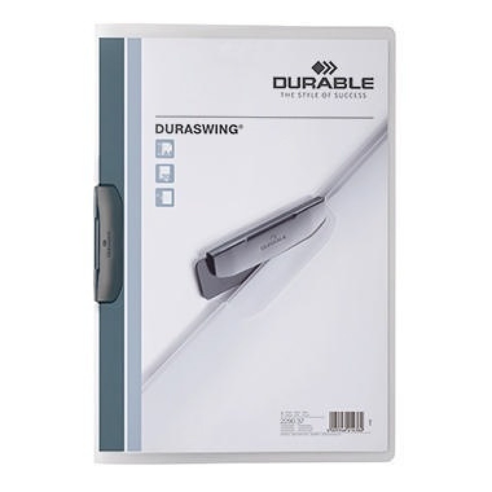 Produktabbildung: DURABLE Klemmmappe DURASWING 229037 DIN A4 transparent/graphit