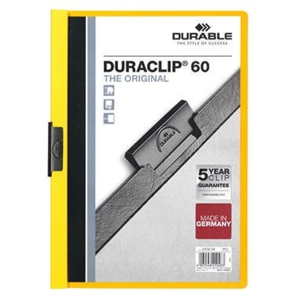 Produktabbildung: DURABLE Klemmmappe DURACLIP 60 220904 DIN A4 Hartfolie gelb