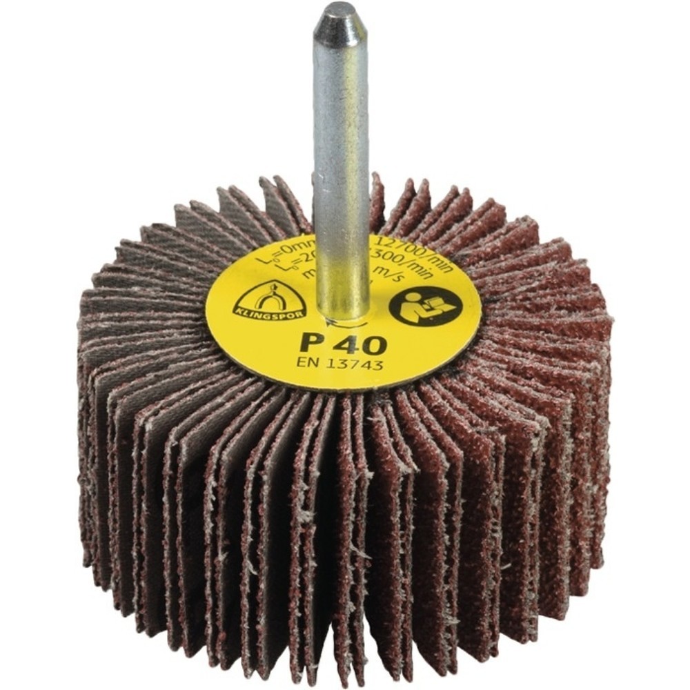 Produktabbildung: KLINGSPOR Fächerschleifer KM 613 Ø40xH20mm K.120 Korund Schaft-D.6mm