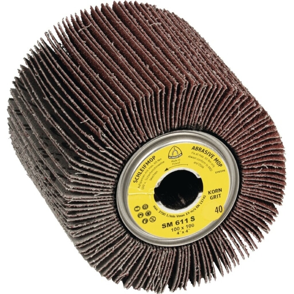 KLINGSPOR Satinierwalze SM 611 S, Ø100xB100mm, 60 braun, 19 mm Produktabbildung: KLINGSPOR Satinierwalze SM 611 S, Ø100xB100mm, 60 braun, 19 mm
