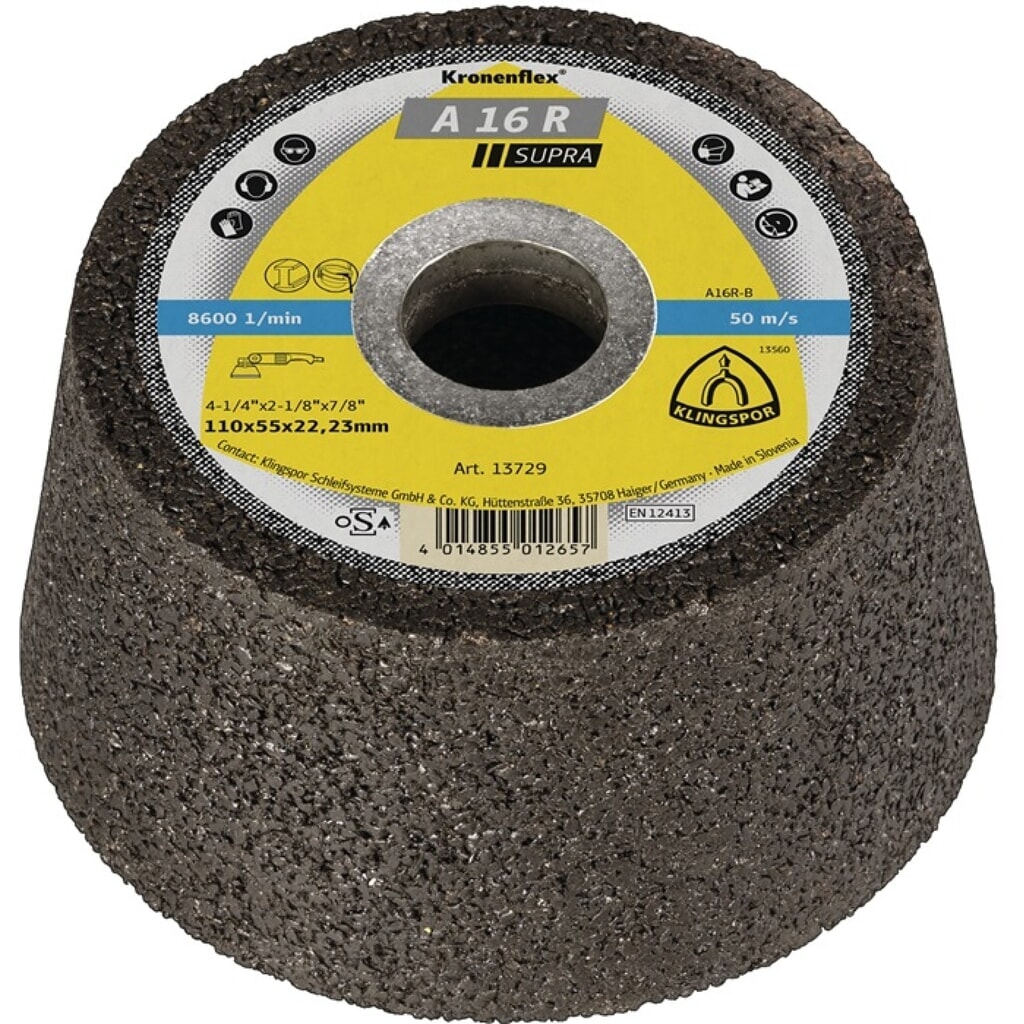 Produktabbildung: KLINGSPOR Schleiftopf A16 R 100/55mm STA 16 Bohr.22,23mm