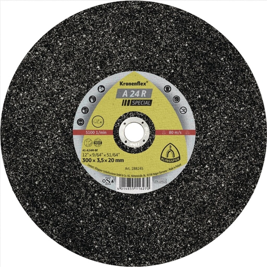KLINGSPOR Trennscheibe A 24 R Special D350x4mm ger.STA Bohr.20mm Produktabbildung: KLINGSPOR Trennscheibe A 24 R Special D350x4mm ger.STA Bohr.20mm