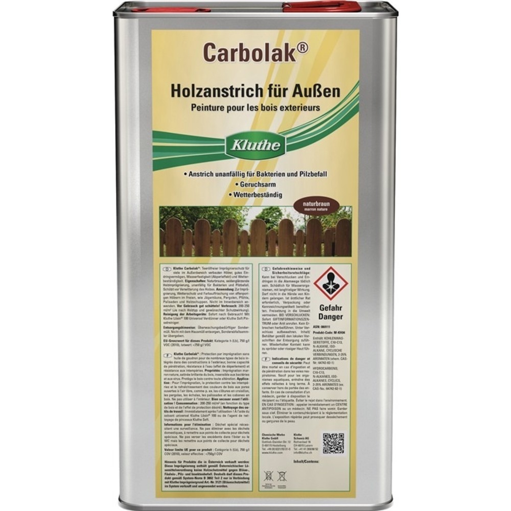 Produktabbildung: KLUTHE Imprägniermittel Carbolak® naturbraun 10l Kanister