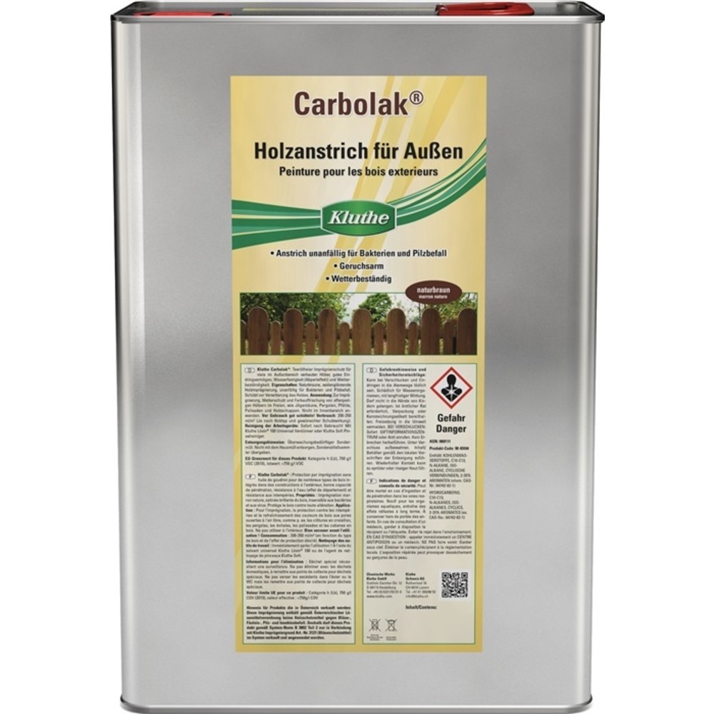 Produktabbildung Nr. 2: KLUTHE Imprägniermittel Carbolak® naturbraun 10l Kanister