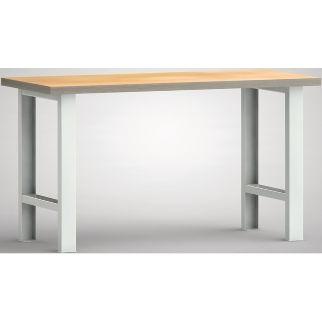 Produktabbildung: KLW-LUTZ Betriebseinrichtungen Werkbank, lichtgrau, RAL 7035, B1500xT700xH840mm Buche Multiplex
