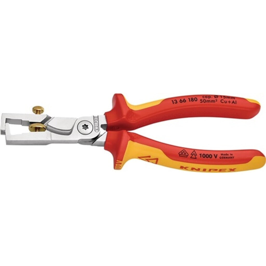 Abisolierzange StriX DIN ISO 5749 L.180mm VDE verchr.2K-Hülle KNIPEX Produktabbildung: Abisolierzange StriX DIN ISO 5749 L.180mm VDE verchr.2K-Hülle KNIPEX