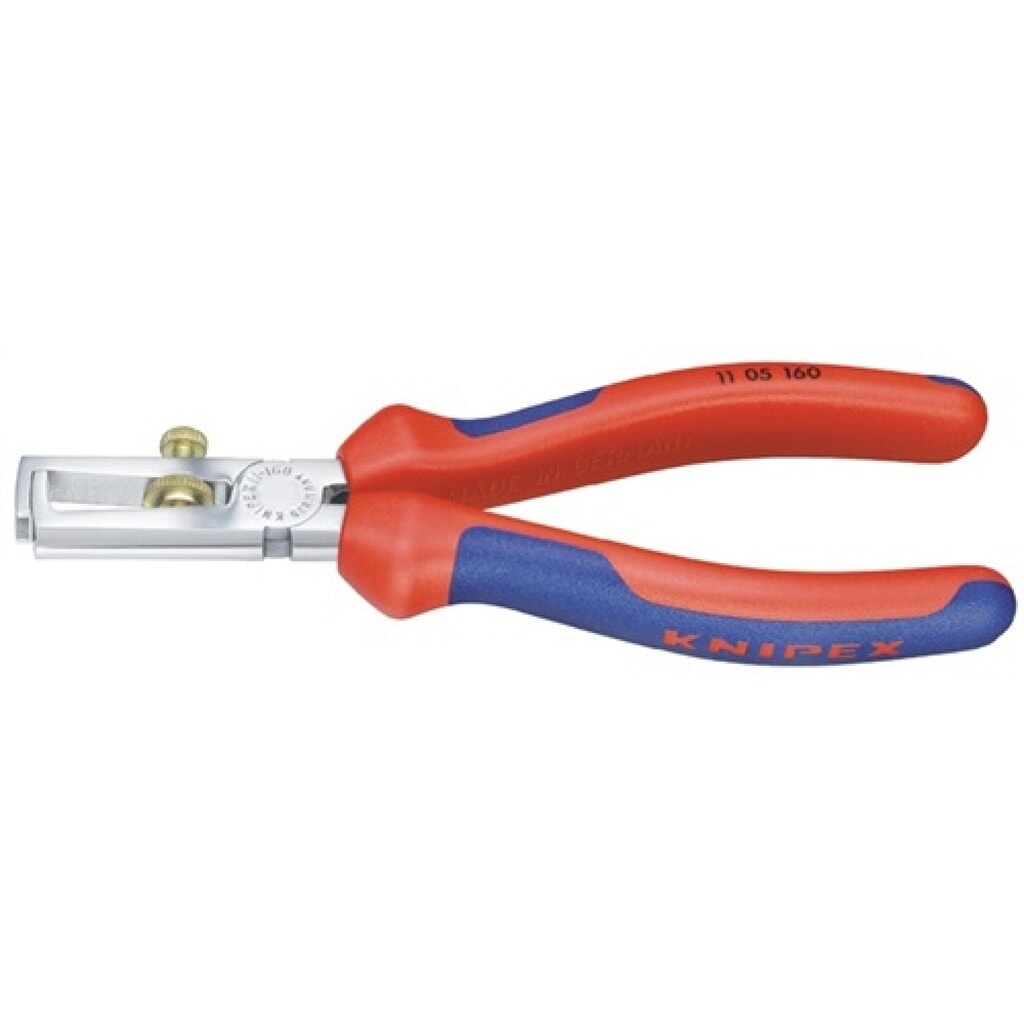 Abisolierzange L.160mm verchr.2K-Hülle m.Öffnungsfeder KNIPEX Produktabbildung: Abisolierzange L.160mm verchr.2K-Hülle m.Öffnungsfeder KNIPEX