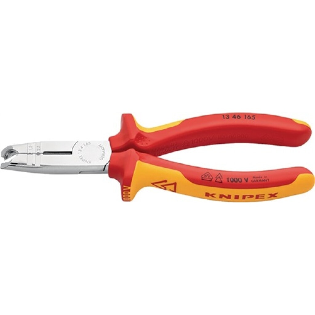 Abmantelungszange DIN ISO 5746 L.165mm verchr.2K-Hülle KNIPEX Produktabbildung: Abmantelungszange DIN ISO 5746 L.165mm verchr.2K-Hülle KNIPEX