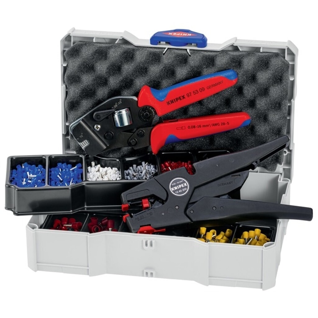 Knipex Crimpsortiment 97 90 16, Mit Crimpzange und Abisolierzange Produktabbildung: Knipex Crimpsortiment 97 90 16, Mit Crimpzange und Abisolierzange