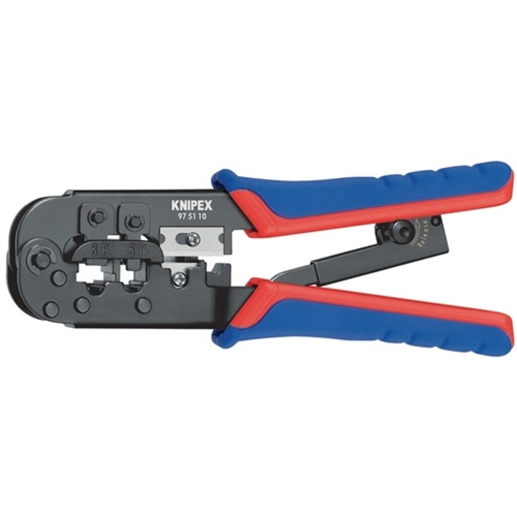 Crimpzange L.190mm f.6pol.Stecker brün. KNIPEX m.Mehrkomp.-Hüllen Produktabbildung: Crimpzange L.190mm f.6pol.Stecker brün. KNIPEX m.Mehrkomp.-Hüllen