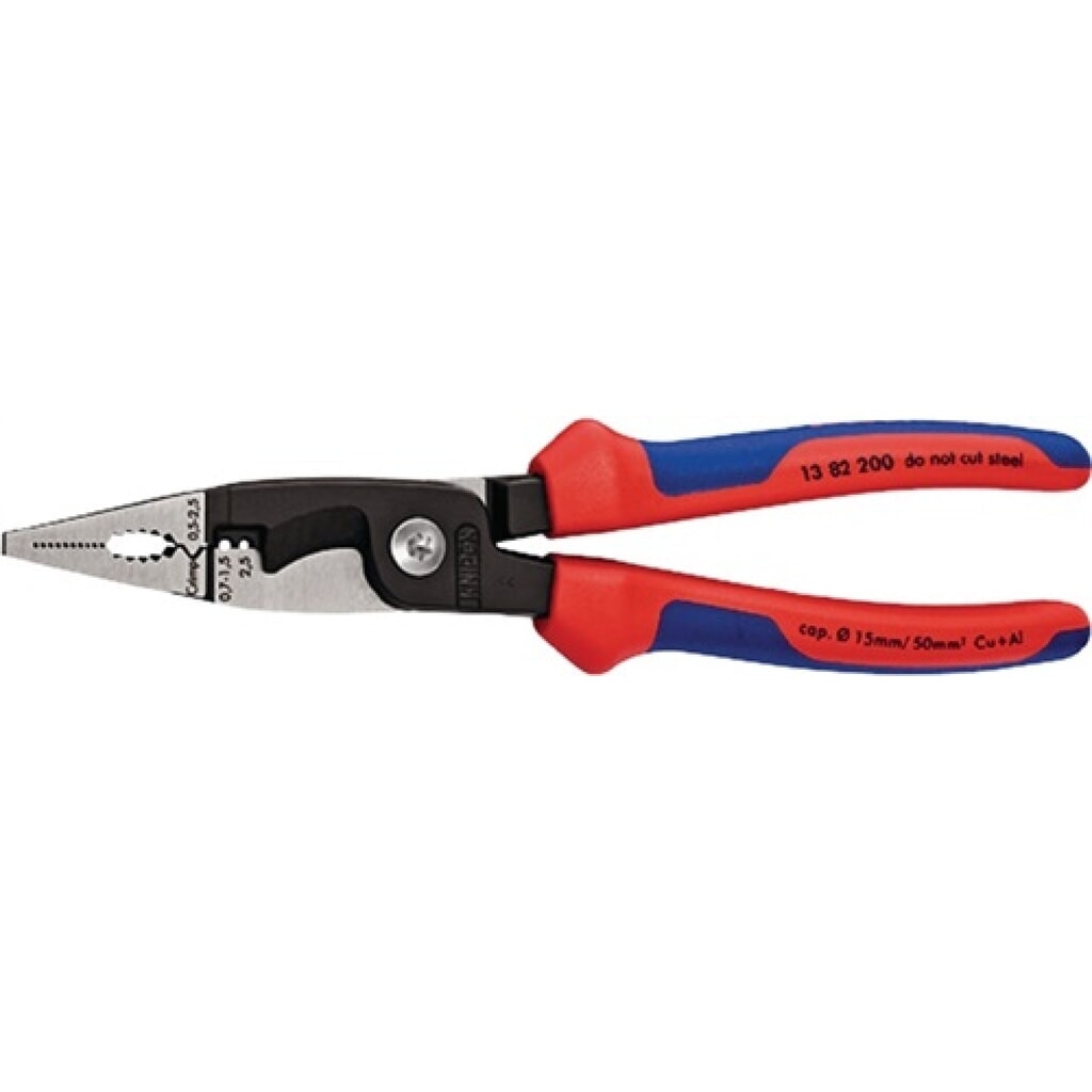 Produktabbildung: Elektroinstallationszange L.200mm pol.2K-Hülle o.Öffnungsfeder KNIPEX