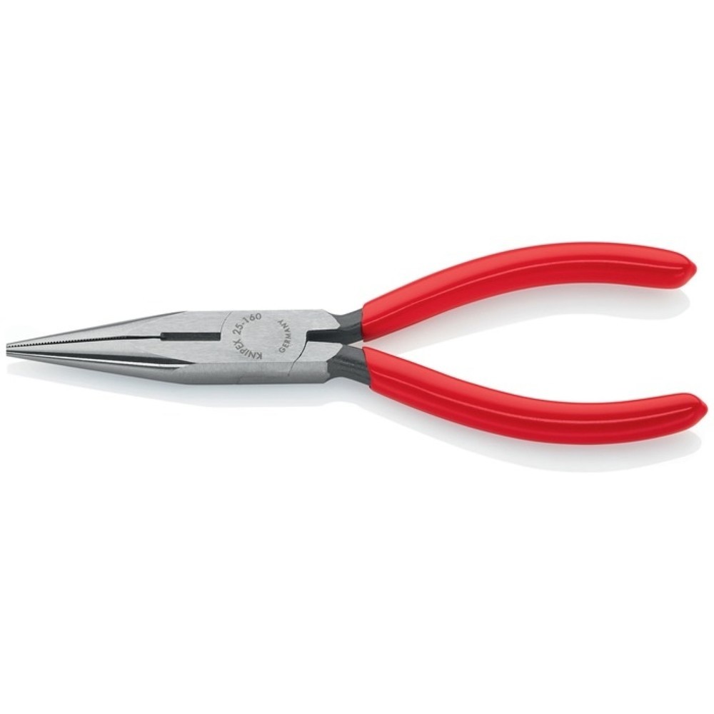 Produktabbildung: Knipex Flachrundzange, Länge 160 mm flach/rund gerade, poliert Kunststoffüberzug