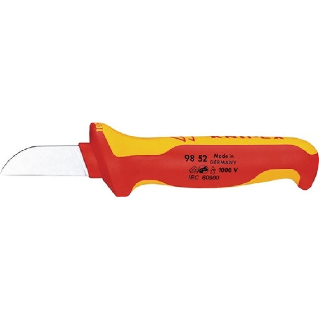 Kabelmesser L.190mm Klingen-L.50mm VDE 2K-Hülle KNIPEX Produktabbildung: Kabelmesser L.190mm Klingen-L.50mm VDE 2K-Hülle KNIPEX