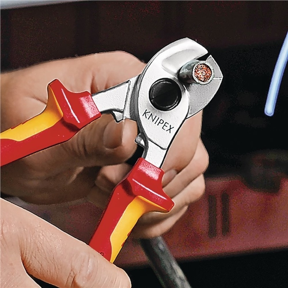 Produktabbildung Nr. 2: KNIPEX Kabelschere L.165mm Kopf verchr.VDE m.Öse Mehrkomp.-Hüllen Form 1