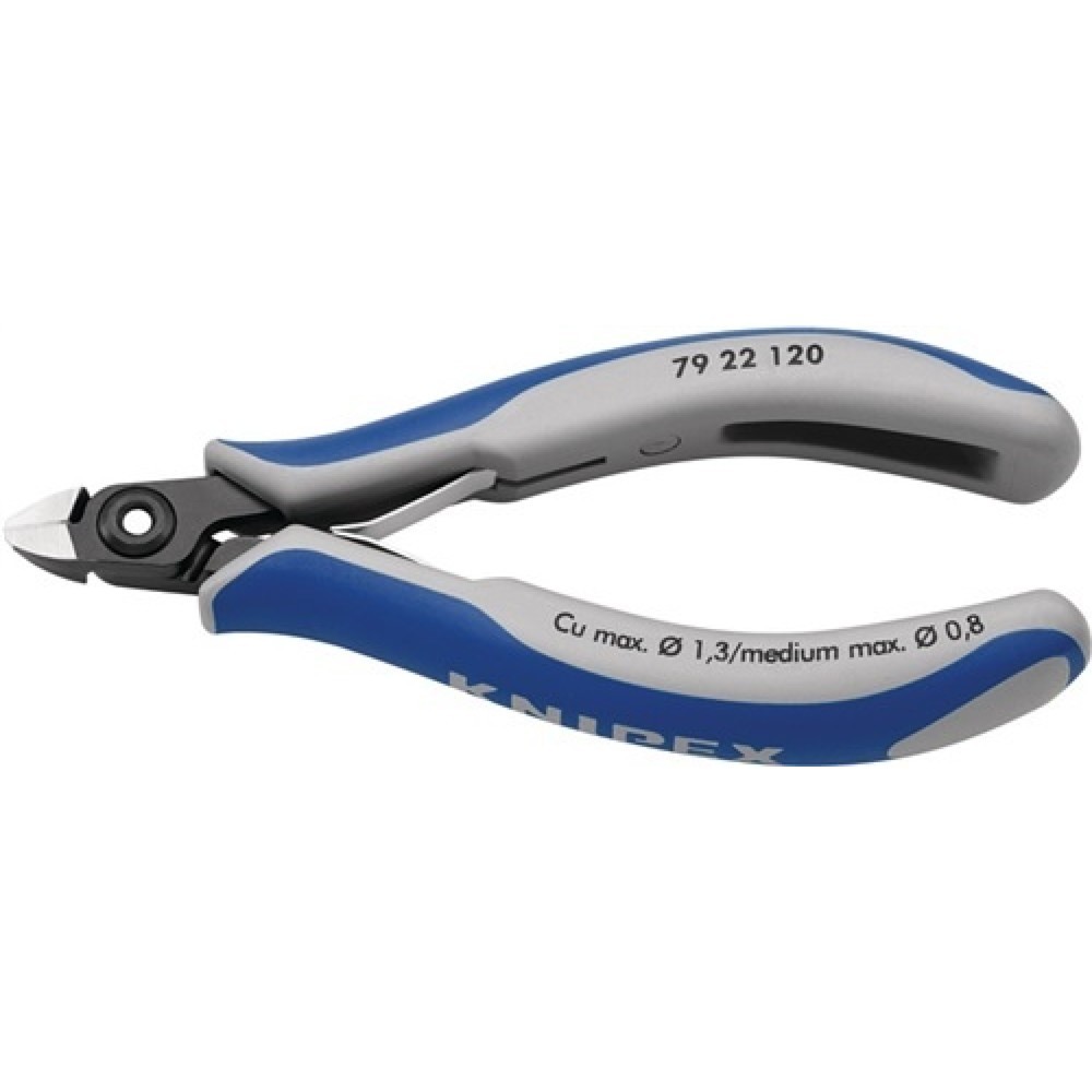 Produktabbildung Nr. 1: Elektron.Seitenschneider L.120mm mini kl.Facette KNIPEX Mehrkomp.-Hüllen