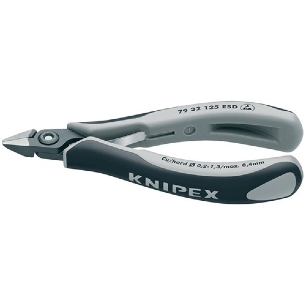 Produktabbildung Nr. 1: Elektron.Seitenschneider L.125mm ESD DIN ISO 9654 KNIPEX spitz m.Facette