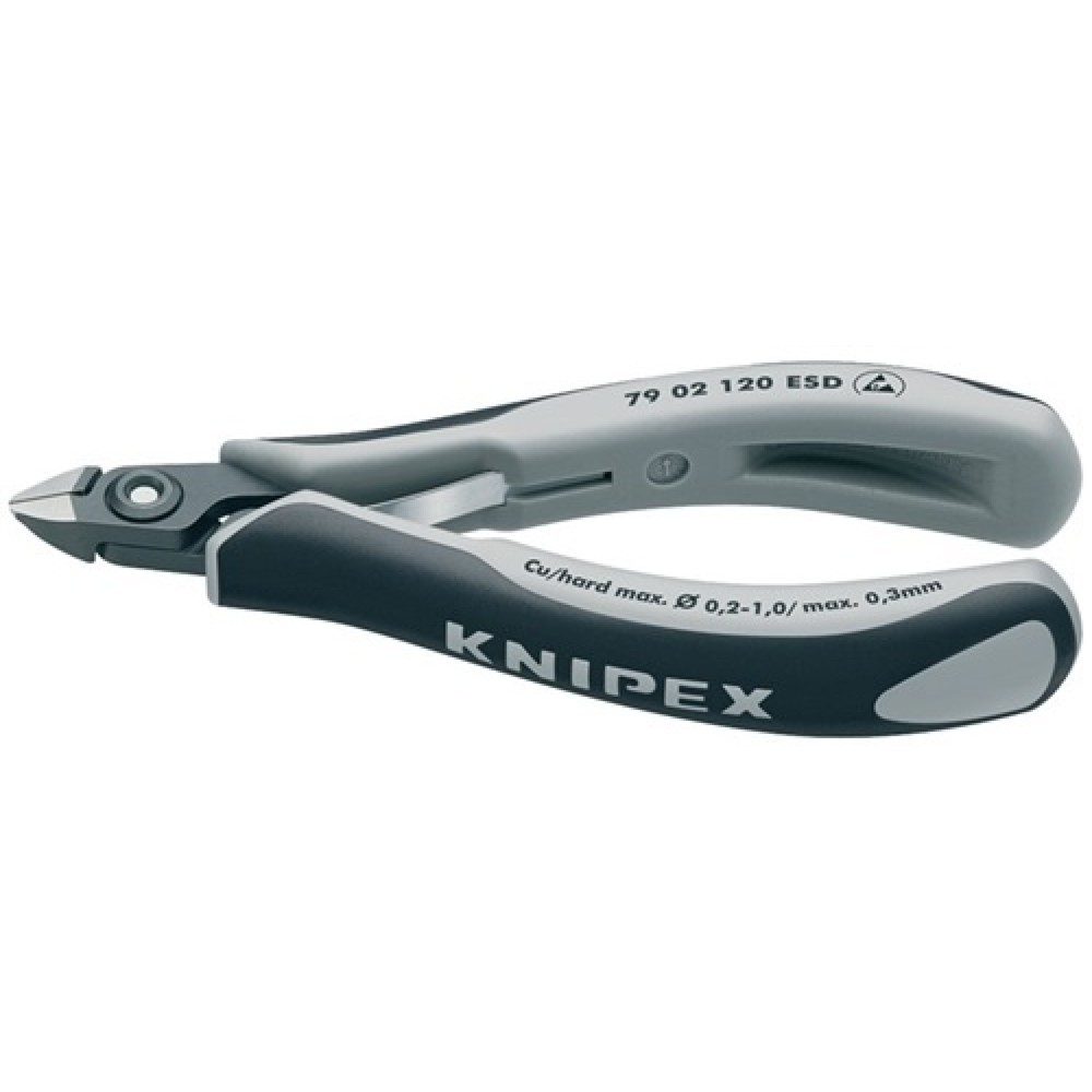 Produktabbildung Nr. 1: Elektron.Seitenschneider L.120mm ESD DIN ISO 9654 KNIPEX mini m.Facette