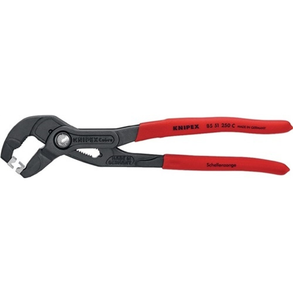 Produktabbildung: Schlauchschellenzange Gesamt-L.250mm Kopf grau atram.Ku.-Überzug KNIPEX