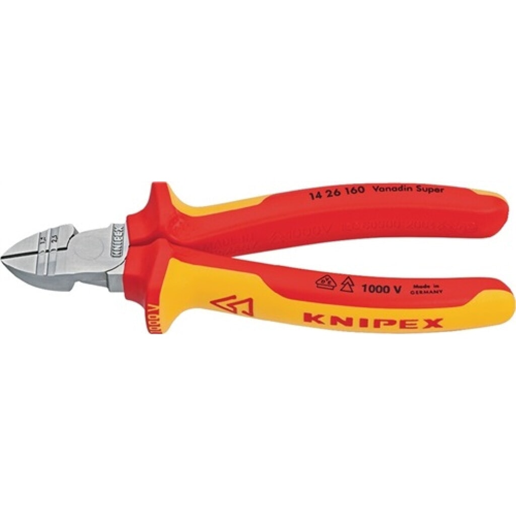 Seitenschneider L.160mm z.Abisolieren KNIPEX Produktabbildung: Seitenschneider L.160mm z.Abisolieren KNIPEX