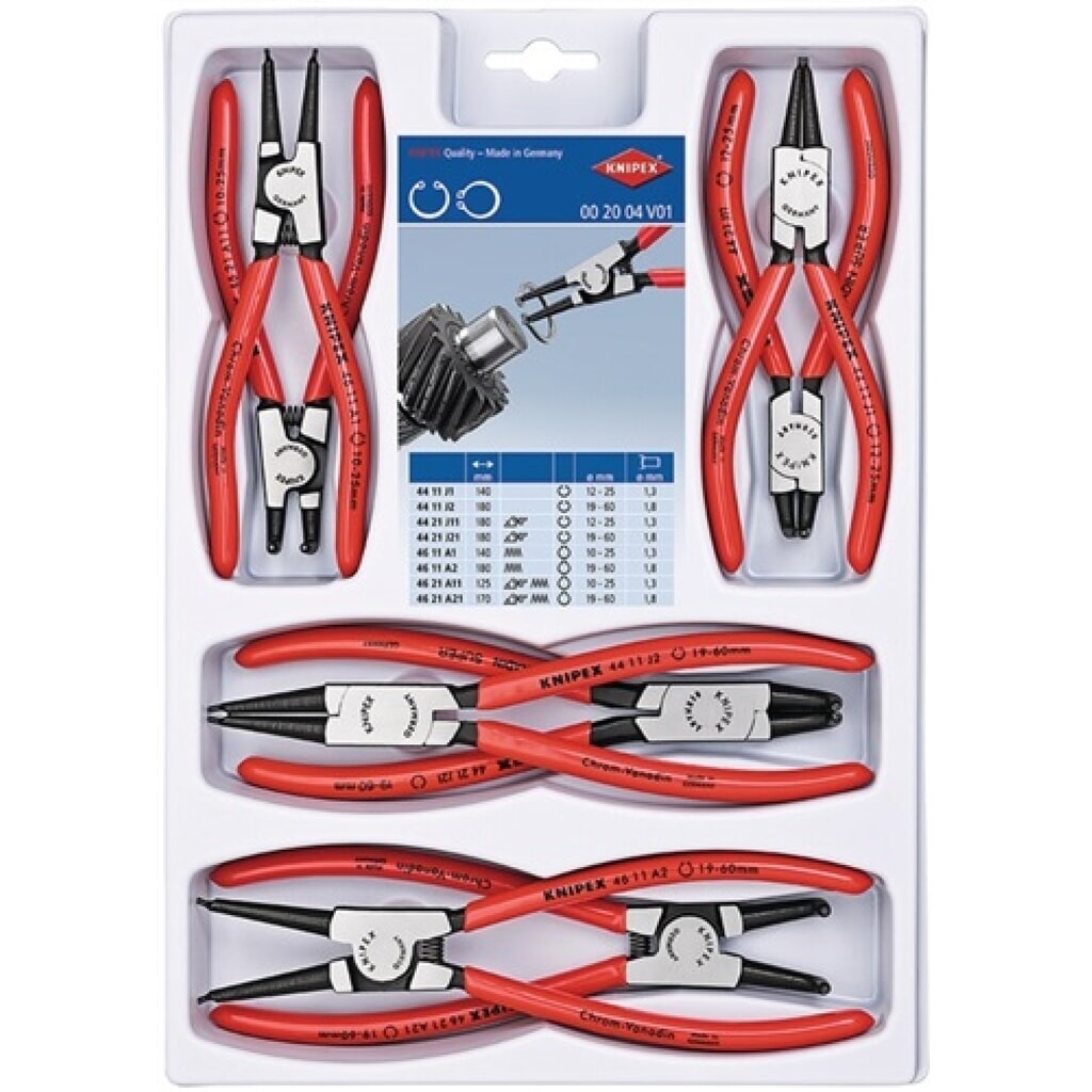 Produktabbildung: Sicherungsringzangensatz 8-tlg.SB-Lochung 10-60mm KNIPEX