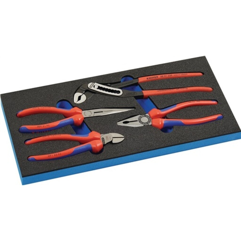 Zangensatz B.185xT.385xH.30mm1/3 Werkzeugmodul 4-tlg.Knipex Zangenset Produktabbildung: Zangensatz B.185xT.385xH.30mm1/3 Werkzeugmodul 4-tlg.Knipex Zangenset