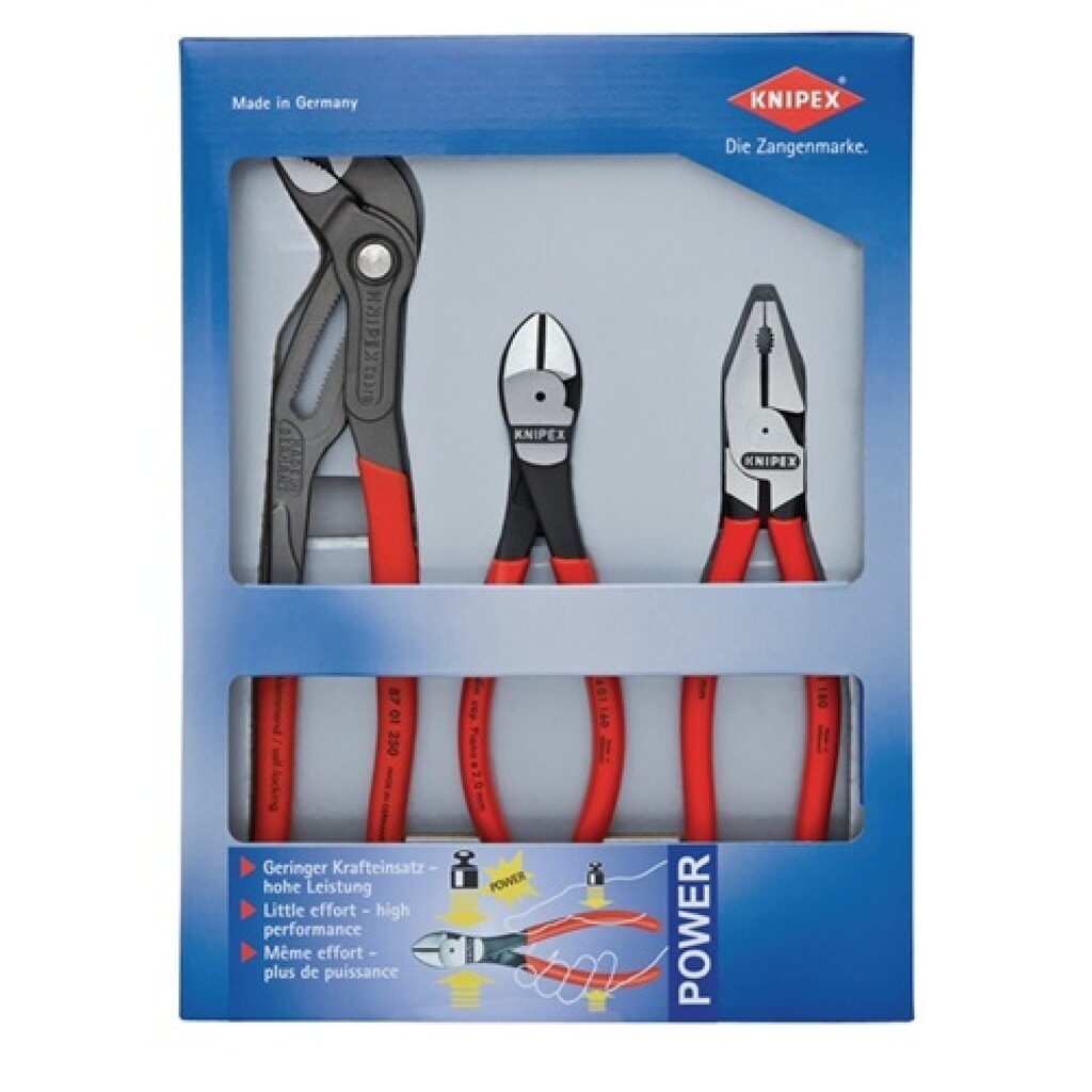 Zangensatz Kraft-Paket Inh.3tlg.pol.Kunststofftiefziehteil KNIPEX Produktabbildung: Zangensatz Kraft-Paket Inh.3tlg.pol.Kunststofftiefziehteil KNIPEX