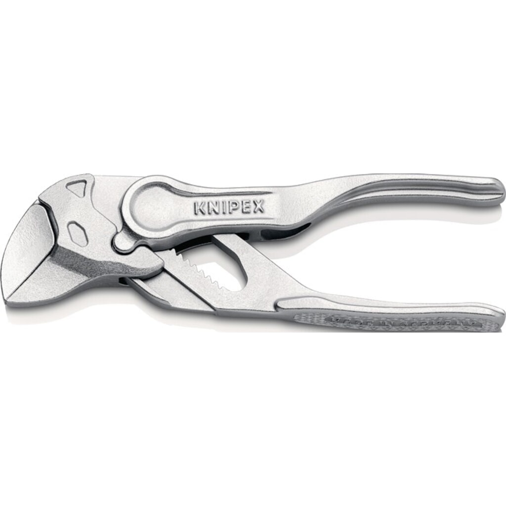 Knipex Zangenschlüssel XS, Länge 100 mm Spannweite 21 mm, verchromt aufgeprägte raue Oberfläche Produktabbildung: Knipex Zangenschlüssel XS, Länge 100 mm Spannweite 21 mm, verchromt aufgeprägte raue Oberfläche