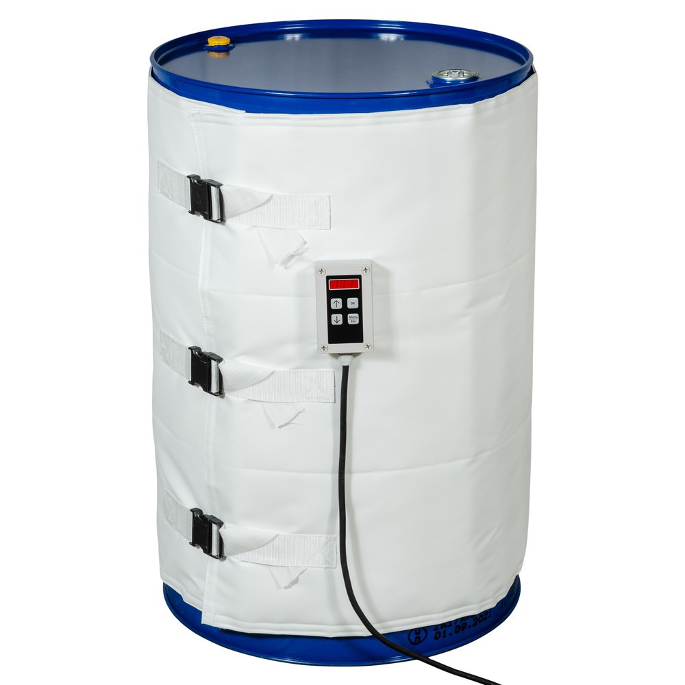 Zdjęcie produktu: Kołnierz grzewczy do beczek Kuhlmann, odpowiedni do przemysłu spożywczego oraz farmaceutycznego, 200–220 l, 0–120ºC, 230 V, 1200 W, dł. x wys. 1990 x 800 mm