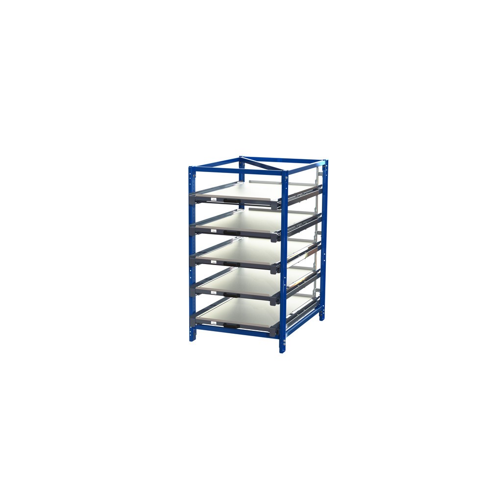 Produktabbildung: Kompakt-Auszugsregal mit 5 Schubfächern, Fachlast 150 kg, Höhe 1.560 mm