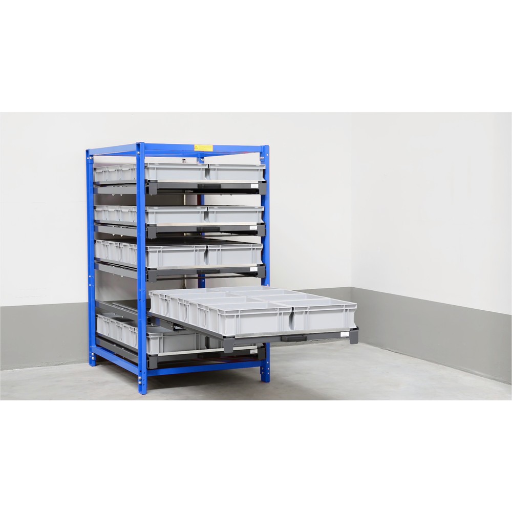 Produktabbildung Nr. 3: Kompakt-Auszugsregal mit 5 Schubfächern, Fachlast 150 kg, Höhe 1.560 mm