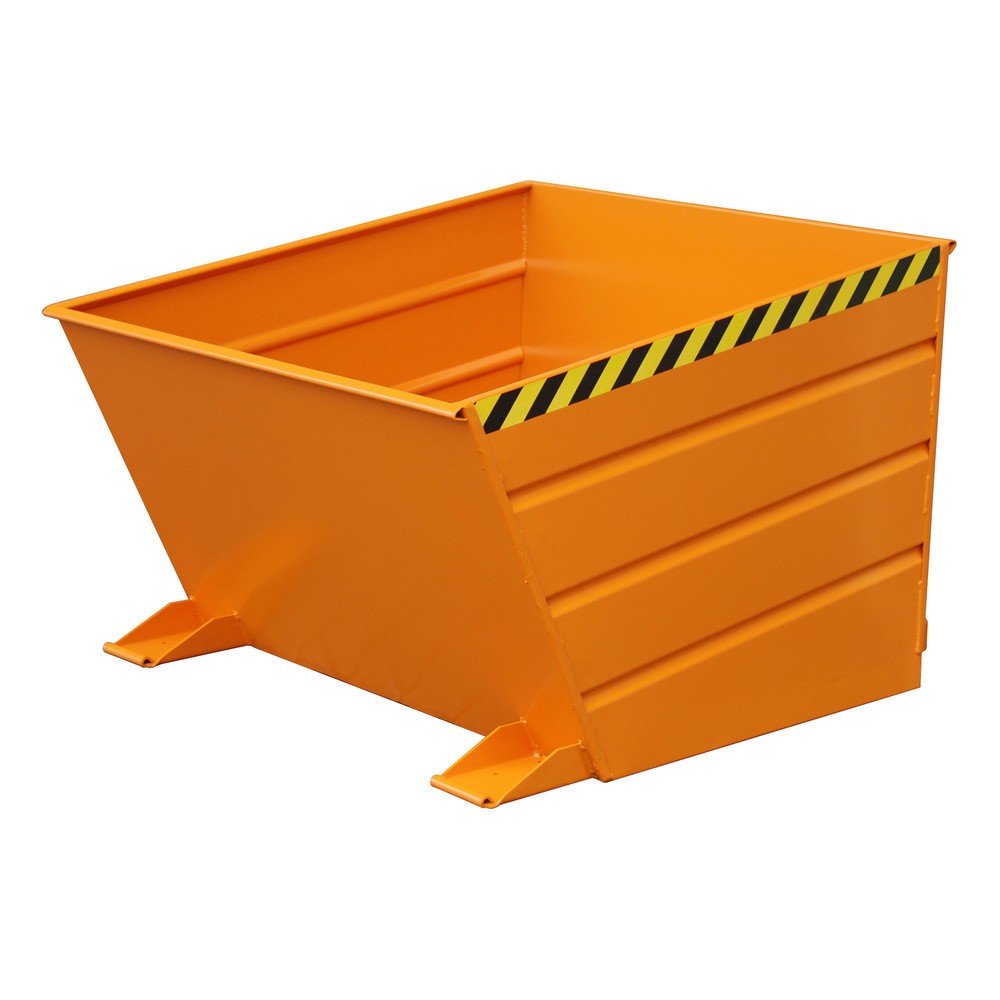 Obrázek produktu: Bauer® Vyklápěcí zásobník kompaktní, lakovaný, objem 1 m³, RAL 2000 žlutooranžová
