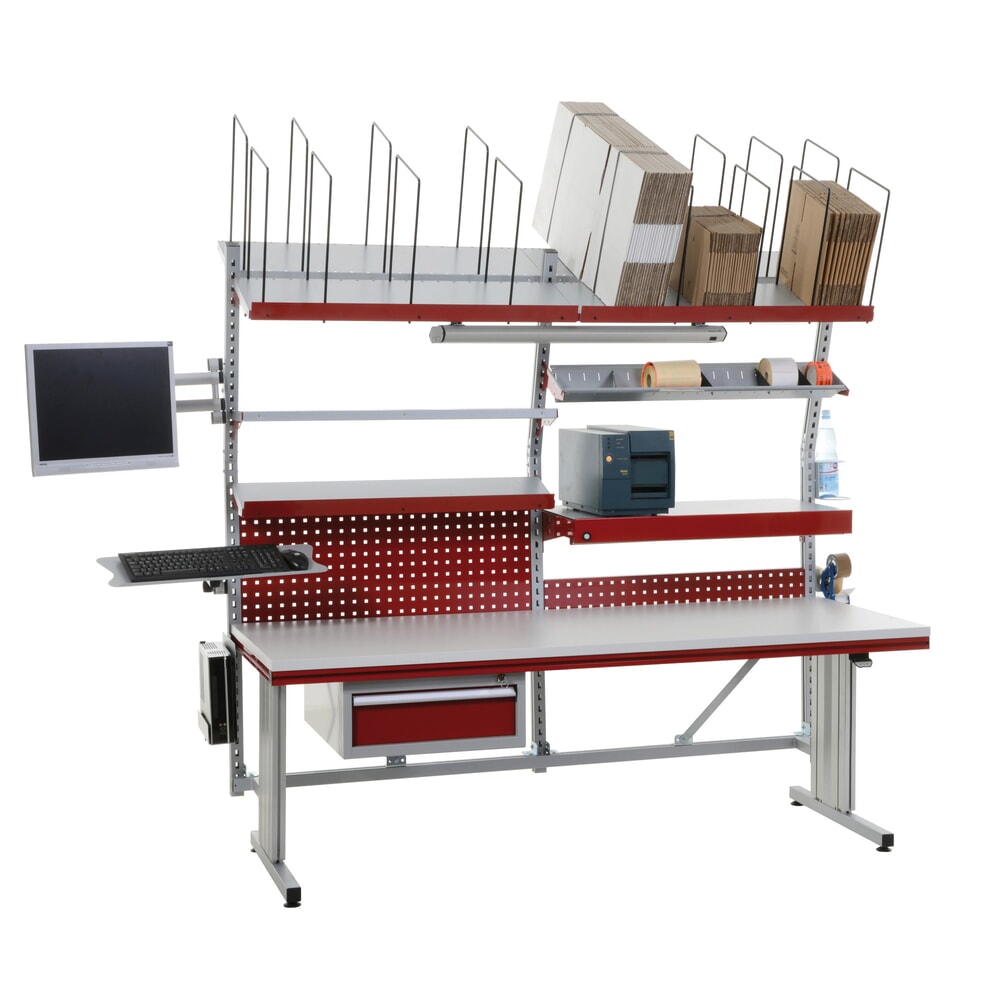 Číslo obrázku produktu 11: Rocholz Elektricky výškově nastavitelný balicí stůl FLEX Premium, kompletní vybavení, VxŠxH 720-1120 x 2000 x 800 mm