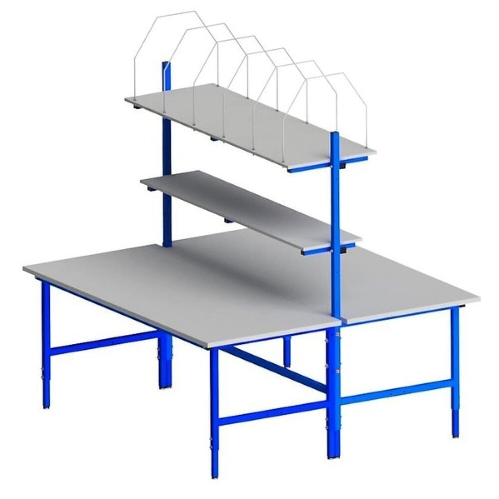 Produktabbildung: Komplett-Set Doppelpacktisch Classic, HxBxT 700-950 x 2.000 x 1.840 mm