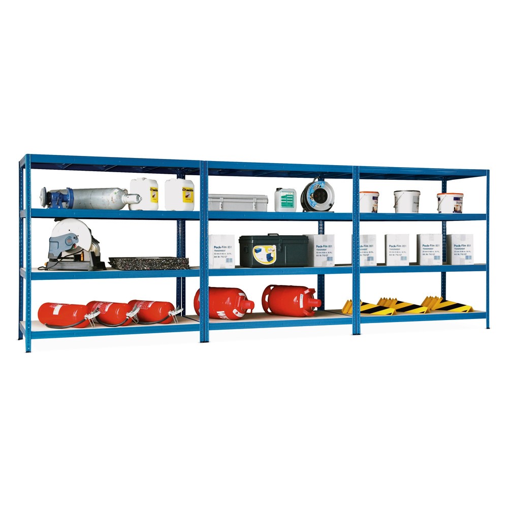 Produktabbildung: Komplettpaket Weitspannregal, 3 Felder, HxBxT 2.000 x 4.500 x 800 mm