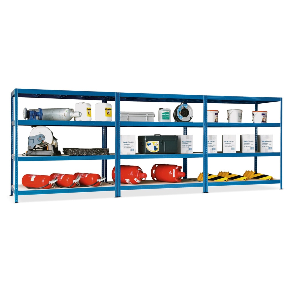 Produktabbildung: Komplettpaket Weitspannregal, 3 Felder, HxBxT 2.000 x 4.500 x 800 mm