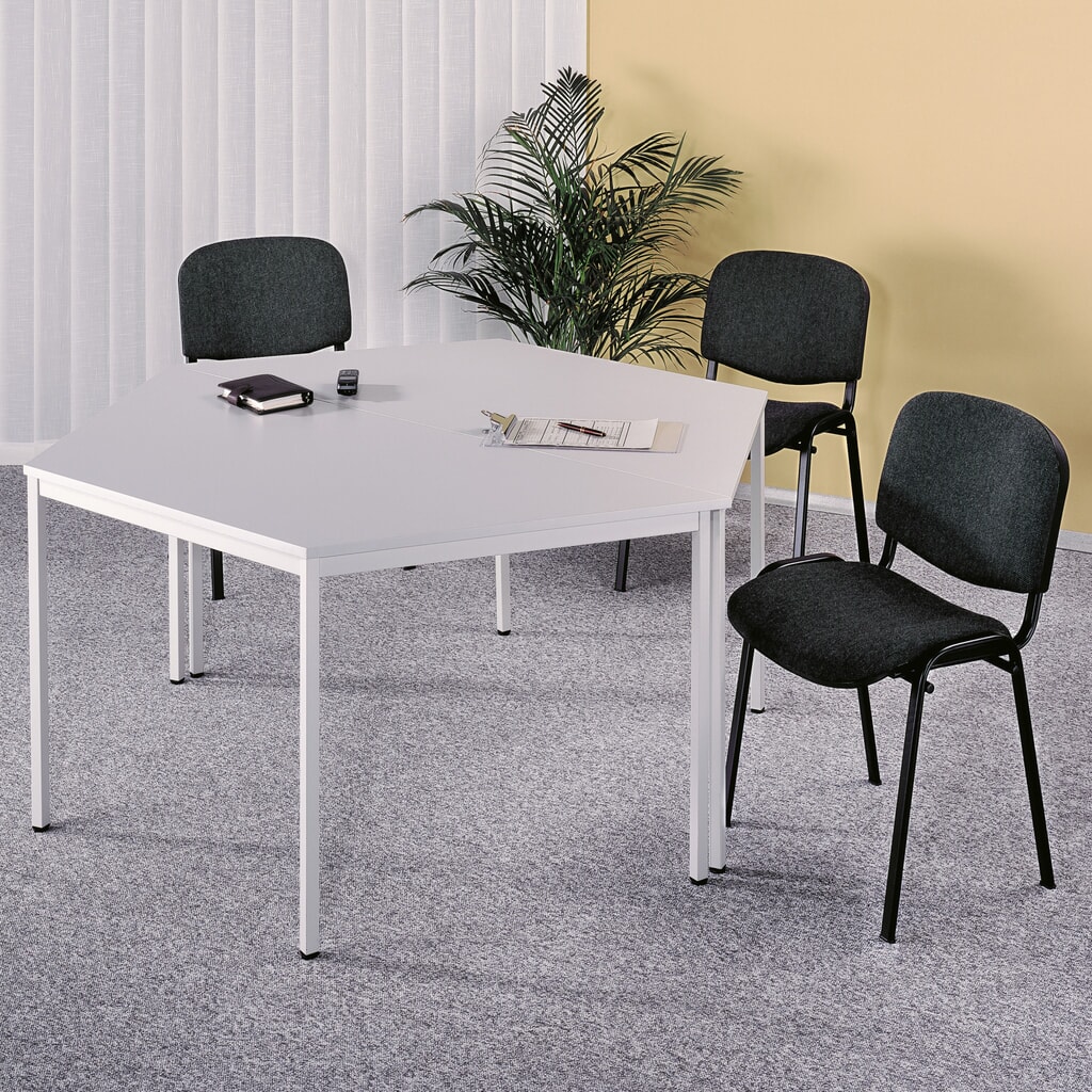 Produktabbildung: Konferenztisch Klassic, Trapez mit Quadratrohr, BxT 1.600 x 690 mm, grau