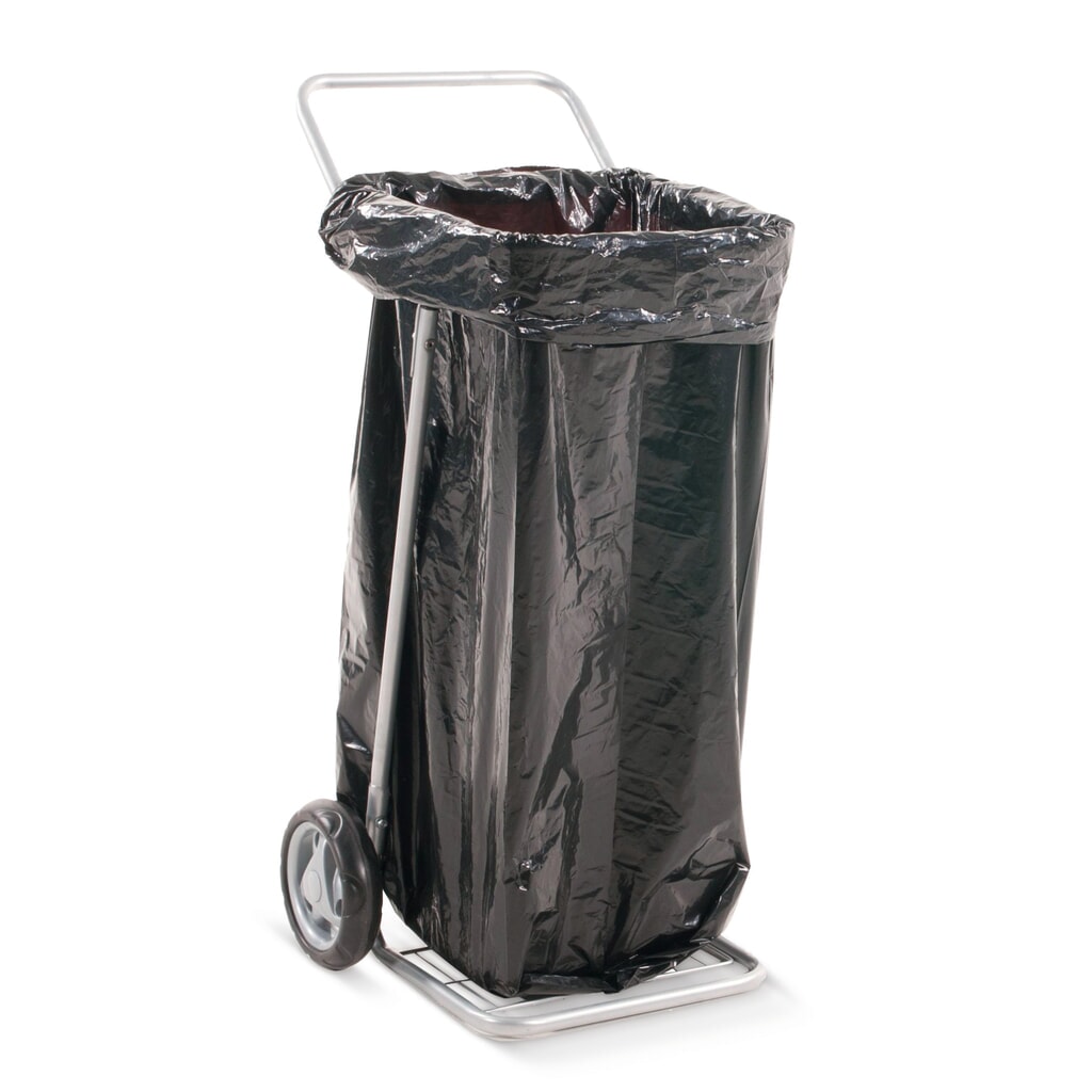 Kongamek Abfallsackhalter, mit 2 Vollgummirädern, bis 125 Liter, Tragkraft 50 kg, offen Produktabbildung: Kongamek Abfallsackhalter, mit 2 Vollgummirädern, bis 125 Liter, Tragkraft 50 kg, offen