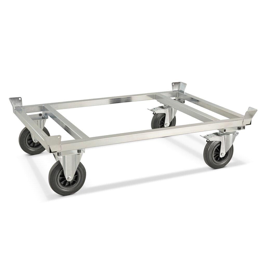 Kongamek Fahrgestell mit Fangecken, verzinkt, Ladehöhe 305 mm Produktabbildung: Kongamek Fahrgestell mit Fangecken, verzinkt, Ladehöhe 305 mm