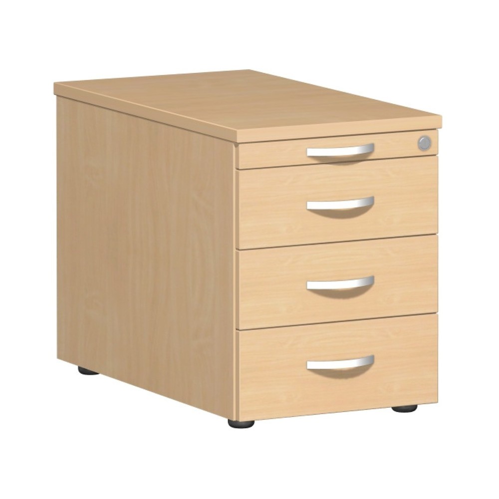 Obrázok výrobku: Lisabonská rolovacia nádoba, V x Š x H 566 x 800 x 430 mm, 3 kovové zásuvky, buk