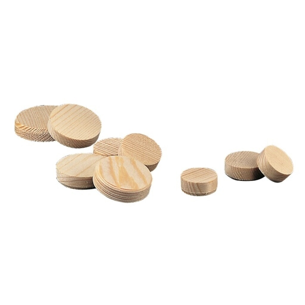 Produktabbildung: Konusplättchen, Kiefernholz, Ø 15 mm, Inhalt je Karton ca. 1050 St.