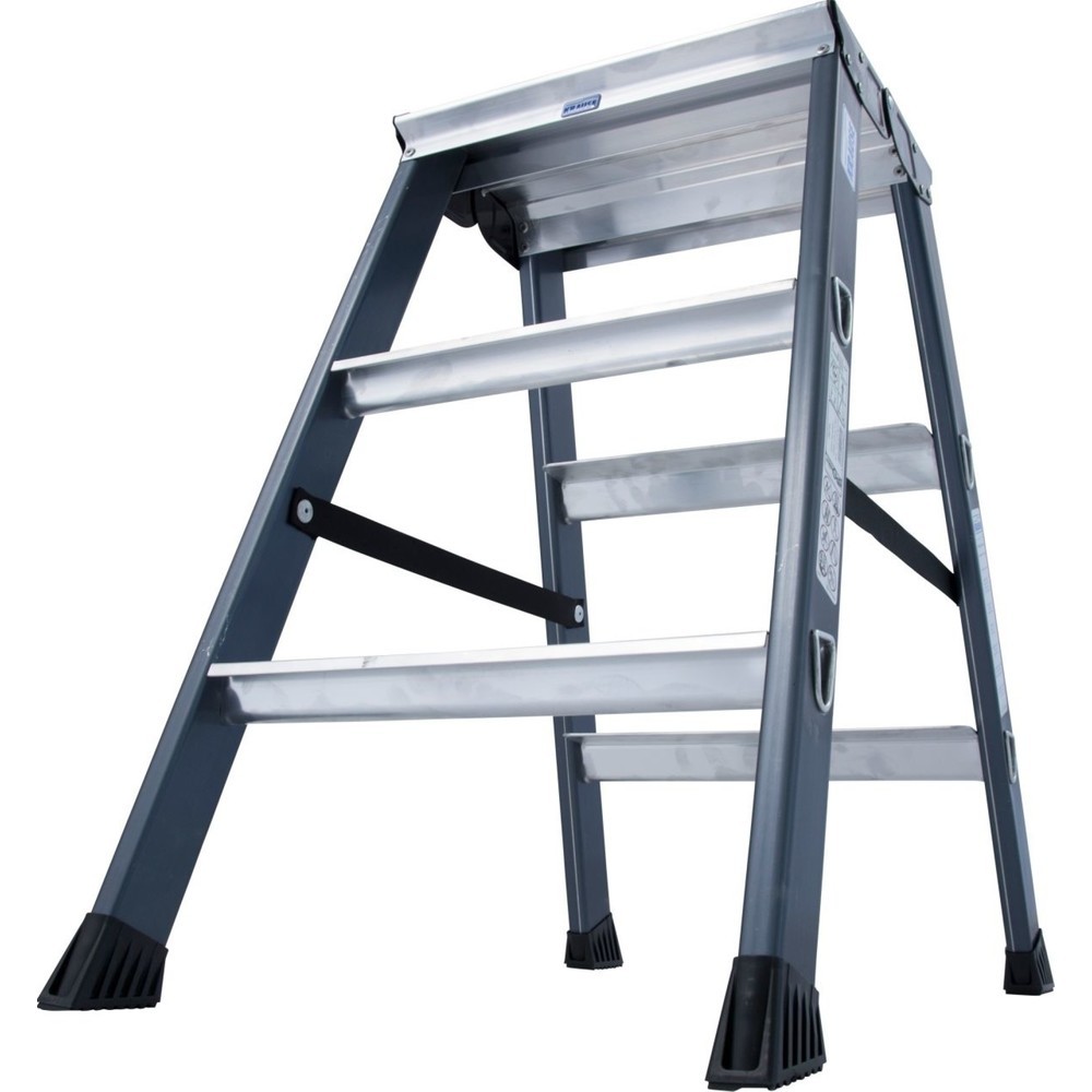 N° de l'image du produit 2 : KRAUSE® Escabeau double à marches SePro D, anodisé 2x3 marches