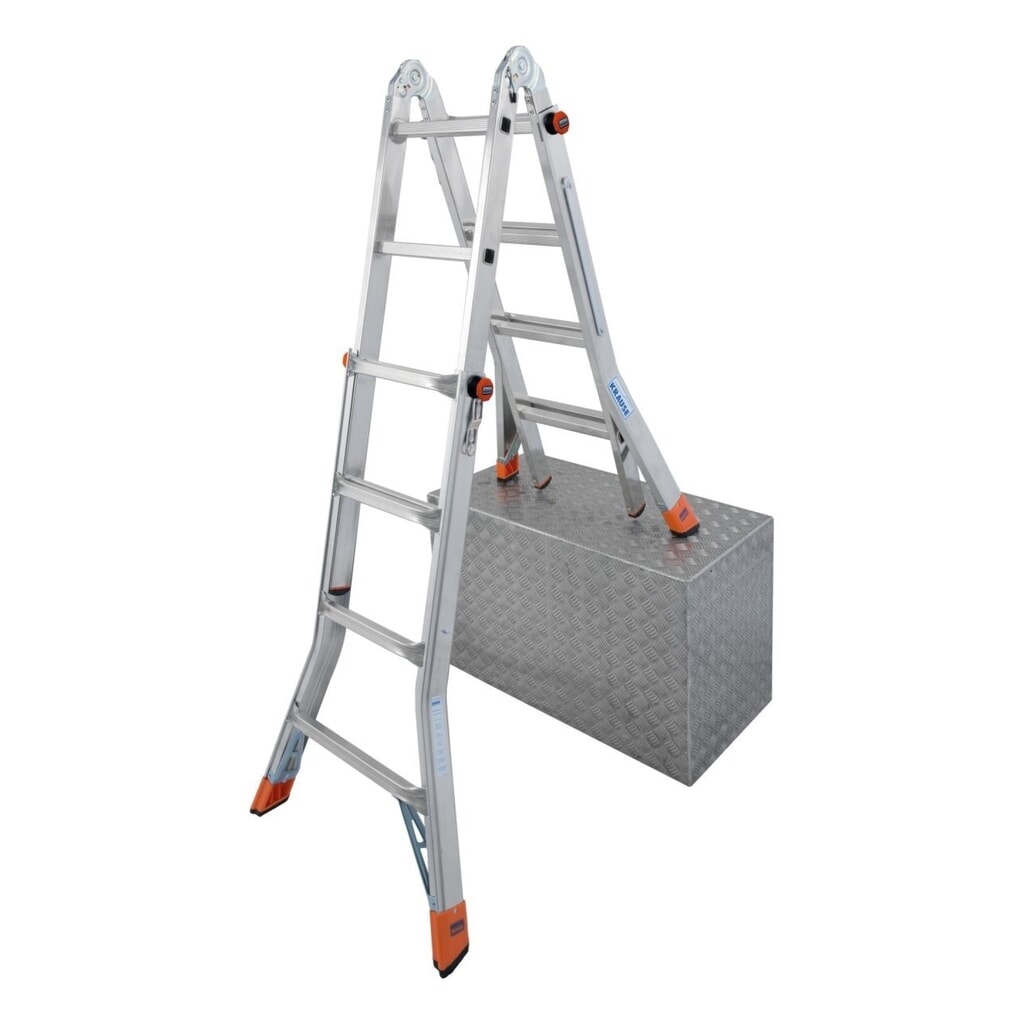 KRAUSE® MONTO Gelenk-Teleskopleiter TeleMatic 4x4 Sprossen Produktabbildung: KRAUSE® MONTO Gelenk-Teleskopleiter TeleMatic 4x4 Sprossen