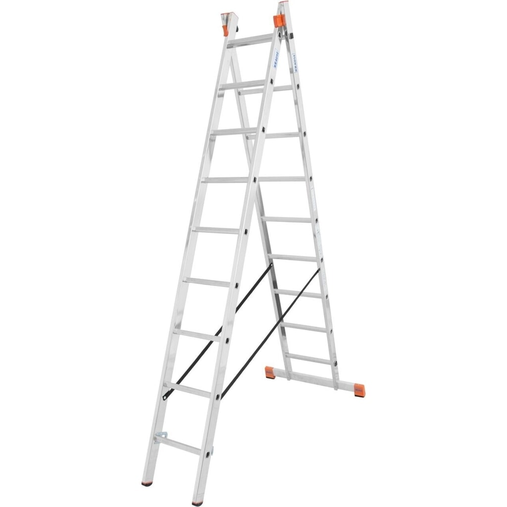 KRAUSE® MONTO Mehrzweckleiter Dubilo 2x9 Sprossen Produktabbildung: KRAUSE® MONTO Mehrzweckleiter Dubilo 2x9 Sprossen