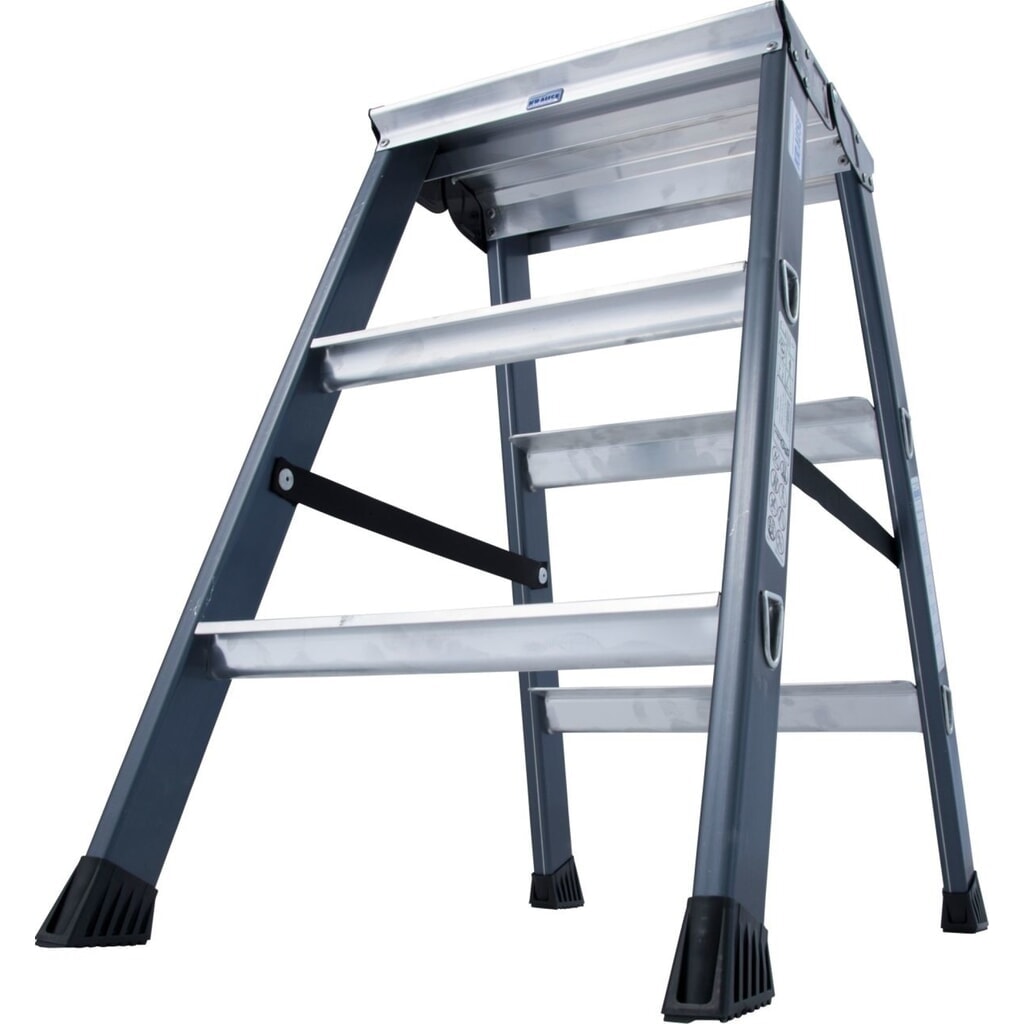 KRAUSE® SePro D Doppelleiter, eloxiert 2x3 Stufen Produktabbildung Nr. 2: KRAUSE® SePro D Doppelleiter, eloxiert 2x3 Stufen