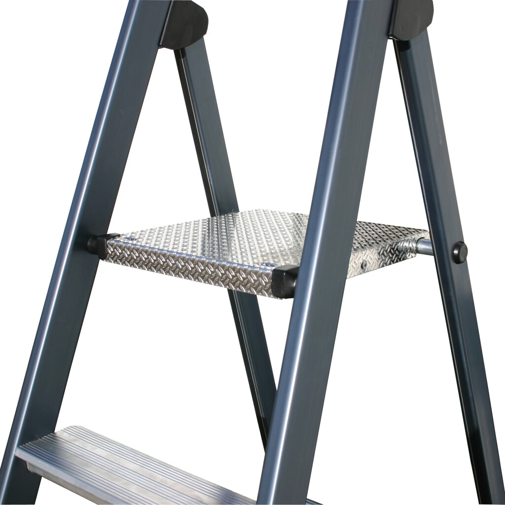 KRAUSE® Stufen-r, 1-seitig begehbar, eloxiertes Aluminium, Standhöhe 0,85 m Produktabbildung Nr. 4: KRAUSE® Stufen-r, 1-seitig begehbar, eloxiertes Aluminium, Standhöhe 0,85 m