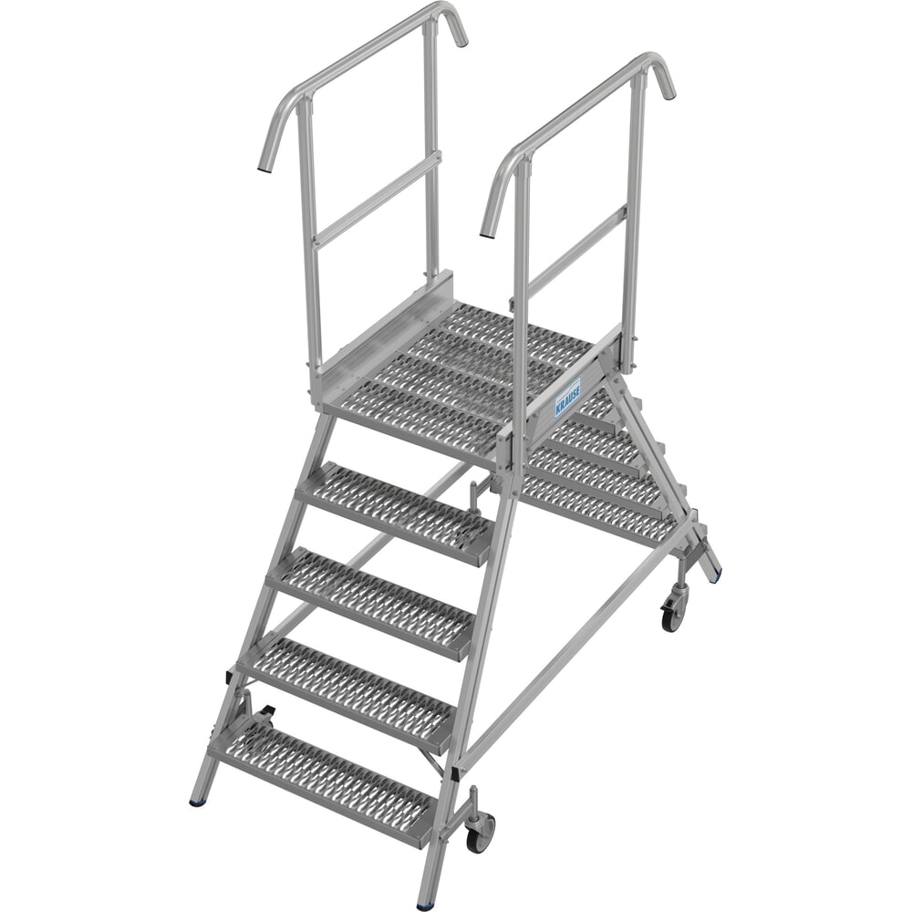 Produktabbildung: KRAUSE® STABILO fahrbare Podestleiter, beidseitig begehbar, Profilrost R13, 2 x 5 Stufen