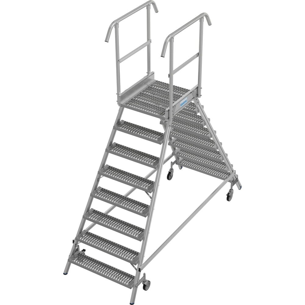 Produktabbildung: KRAUSE® STABILO fahrbare Podestleiter, beidseitig begehbar, Profilrost R13, 2 x 8 Stufen