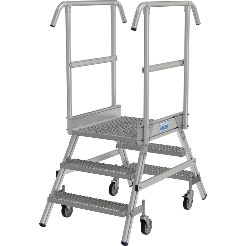 Produktabbildung Nr. 13: KRAUSE® STABILO fahrbare Podestleiter, beidseitig begehbar, Profilrost R13, 2 x 3 Stufen